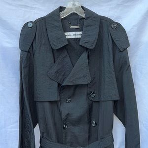 Club Trans-Atlantique Black Trench Coat, Size M EUC MAKE AN OFFER!!!